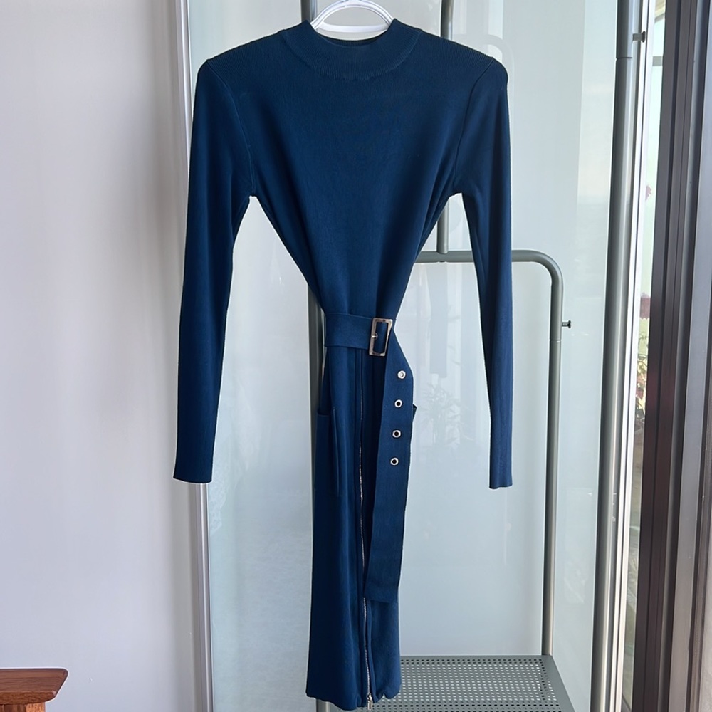 Navy Bodycon Sweater Dress